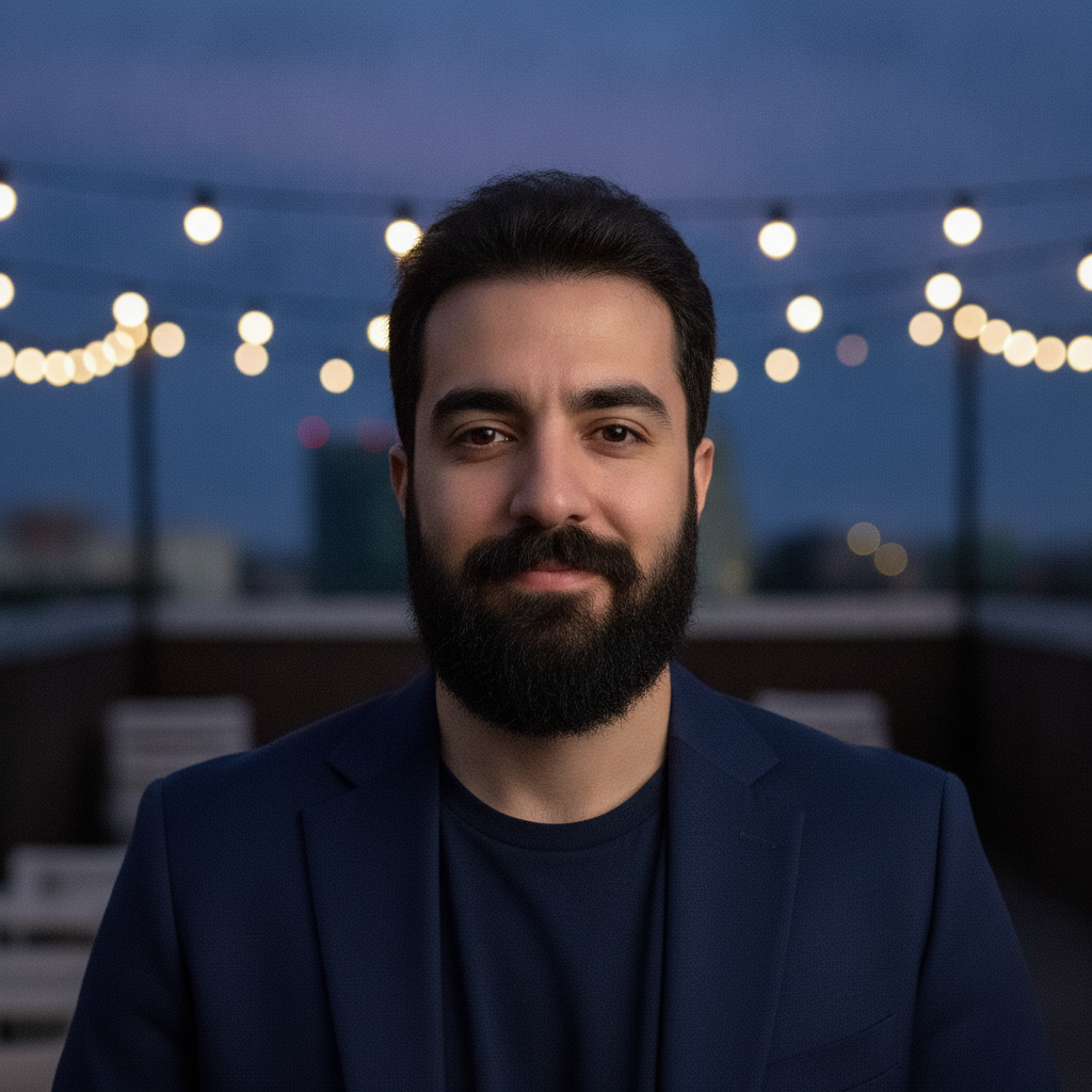 Rooftop dusk portrait