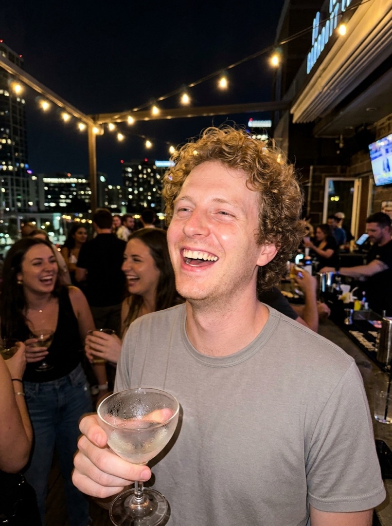Rooftop bar portrait