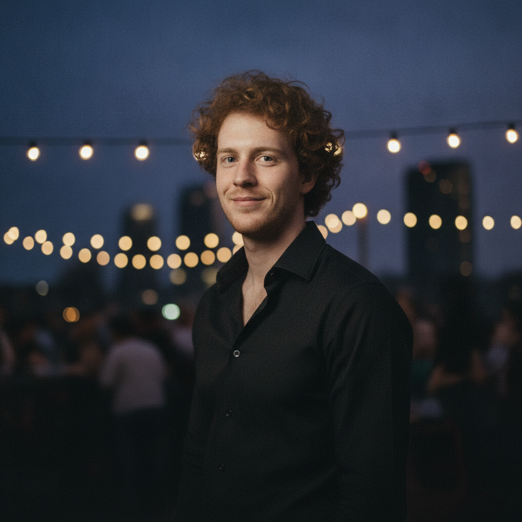 Rooftop bar portrait
